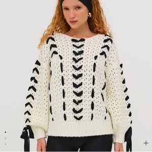 For Love and Lemons Laurel ribbon sweater XS